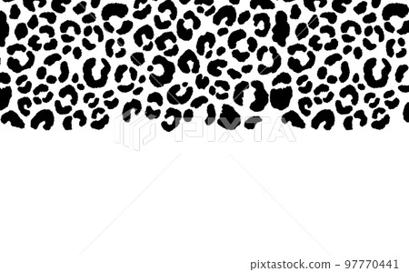 New modern leopard black and white background. Ornament of stylized animal skin. Abstract geometric vector illustration for leaflet, banner, website, poster, card, postcard, wallpaper. Copy space New modern leopard black and white background. Ornament of stylized animal skin. Abstract geometric vector illustration for leaflet, banner, website, poster, card, postcard, wallpaper. Copy space 97770441