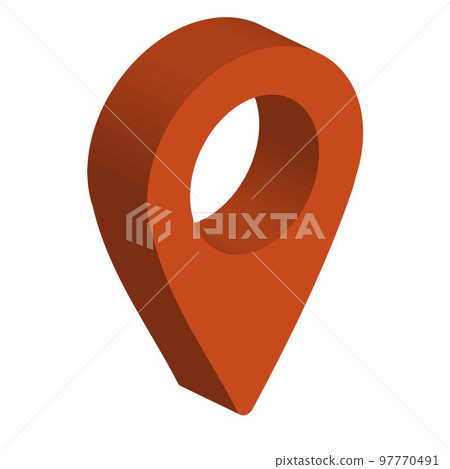 Red 3d web pointer map icon 97770491