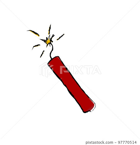 Red burning stick of dynamite Red burning stick of dynamite 97770514