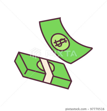 Bundle with green dollar bill 97770516