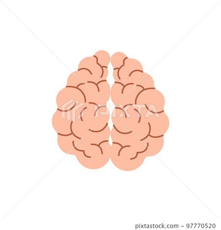 Brain with convolutions. Pink thinking organ as symbol of creative ideas Brain with convolutions. Pink thinking organ as symbol of creative ideas 97770520