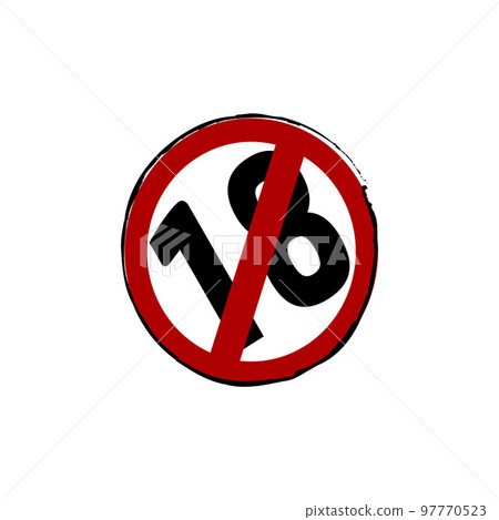 Prohibited under 18 years old sign 97770523