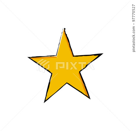 Golden star icon. Yellow symbol of quality and award 97770527