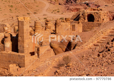 Great temple and Royal tombs in Petra, Jordan 97770786
