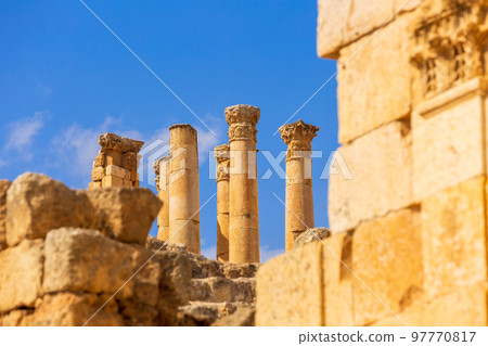 Temple of Zeus in Jerash, Jordan 97770817