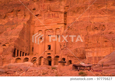 The Urn tomb, one of royal tombs in Petra, Jordan 97770827