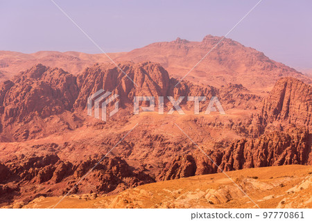 sandstone rocks in little petra Jordan 97770861