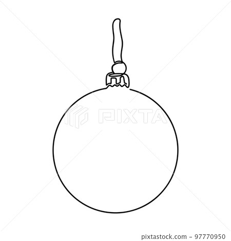 Christmas ball Continuous one line drawing, Vector minimalist linear illustration made of thin single line, New Year and Merry Christmas design element Christmas ball Continuous one line drawing, Vector minimalist linear illustration made of thin single line, New Year and Merry Christmas design element 97770950