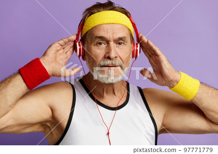 Music Listening. Positive Grandfather Listening Favourite Song Music Listening. Positive Grandfather Listening Favourite Song 97771779