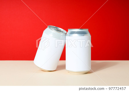 Concept of drink, blank cans with space for label Concept of drink, blank cans with space for label 97772457