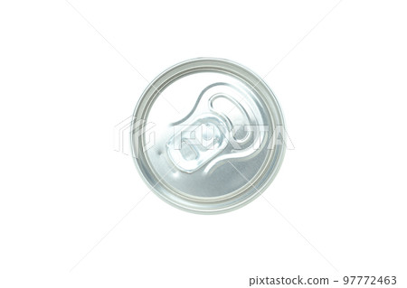 Blank can, close up and top view, isolated on white background 97772463