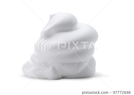 Shaving foam isolated on white background close-up Shaving foam isolated on white background close-up 97772686