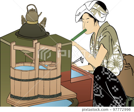 Ukiyo-e Woman doing housework Part 6 97772996
