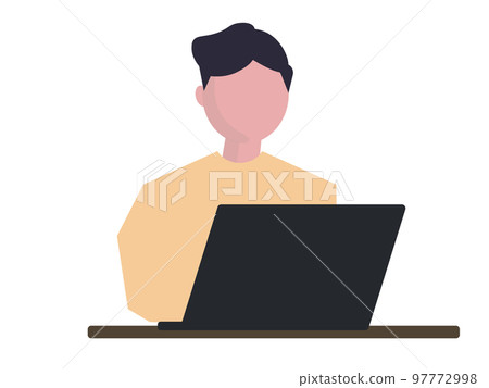 young man working on a computer 97772998