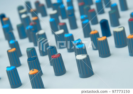 Chaotic movement volume potentiometer mixer knob.Trance dance 97773150