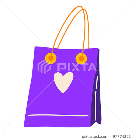 Shopping bag. World consumer rights day sale. Empty shopping bag is insulated on white. Vector cartoon illustration Shopping bag. World consumer rights day sale. Empty shopping bag is insulated on white. Vector cartoon illustration 97774291