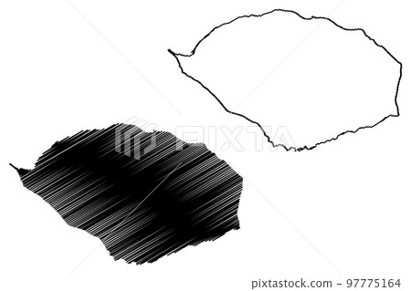 Samothrace island (Hellenic Republic, Greece, Aegean Sea) map vector illustration, scribble sketch Samothrace map Samothrace island (Hellenic Republic, Greece, Aegean Sea) map vector illustration, scribble sketch Samothrace map 97775164
