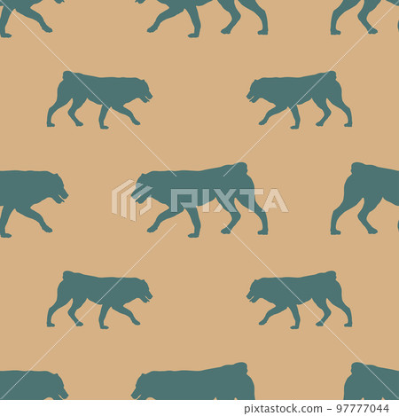 Walking central asian shepherd dog puppy. Pattern. 97777044