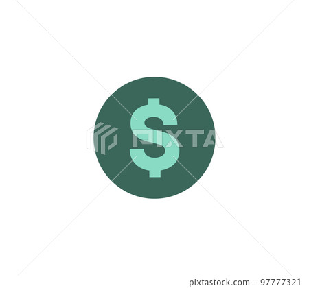 Green round symbol with dollar icon Green round symbol with dollar icon 97777321