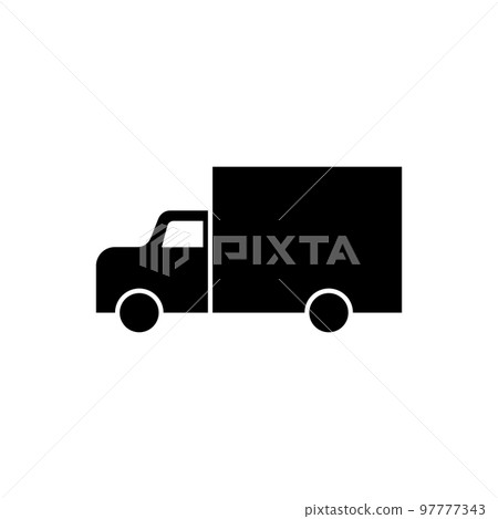 Black truck icon. Transportation for delivery service 97777343