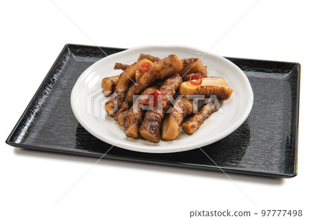 Edible wild burdock marinated in soy sauce 97777498
