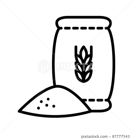 Flour sack icon. Sack of wheat agriculture. Pictogram isolated on a white background. 97777543