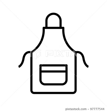 Kitchen protective apron. Pictogram isolated on a white background. 97777544