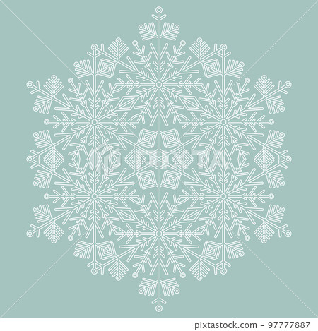 Round Vector Snowflake With Abstract Winter Ornament Round Vector Snowflake With Abstract Winter Ornament 97777887