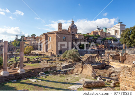 Ancient Remains in Rome, Italy. Roman Forum. 97778528