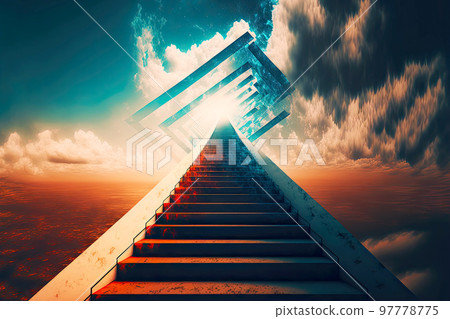 Religious fantasy stairway to heaven in another world 97778775