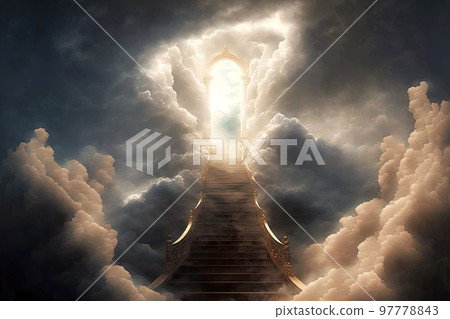 Gateway to paradise light at end of tunnel... - Stock Illustration ...