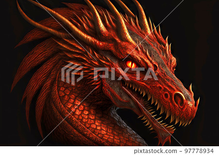 Menacing Red Dragon Wallpaper