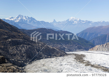 Great Aletsch Glacier (Valais, Switzerland) Great Aletsch Glacier (Valais, Switzerland) 97779328