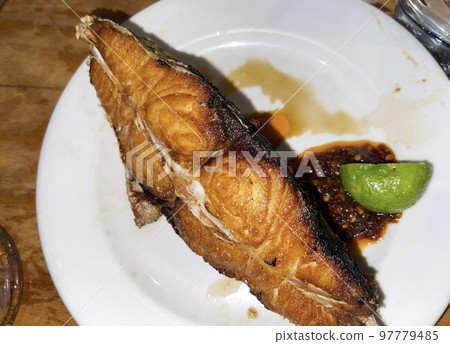 Beautiful Panoramic view of Mount Bromo landscape and its surrounding. Mount Bromo is an active volcano and one of the most visited tourist attractions in East Java, Indonesia. Panorama Bromo 97779485