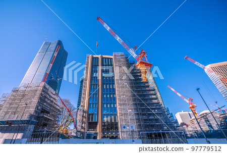 Tokyo cityscape in Japan, Toranomon / Azabudai area, looking for a type 1 urban redevelopment = December 29, 2022 Tokyo cityscape in Japan, Toranomon / Azabudai area, looking for a type 1 urban redevelopment = December 29, 2022 97779512
