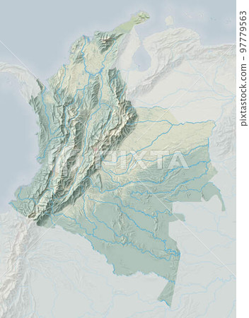 Topographic map of Colombia 97779563