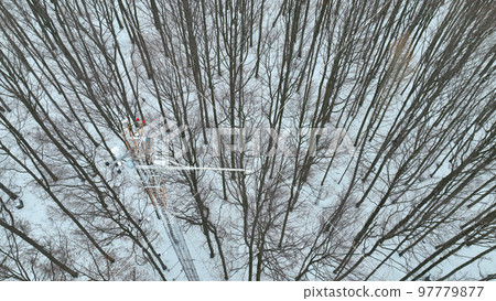 Station methane CH4 science winter snow research drone aerial atmospheric weather meteorology eddy, snowy frost measuring ozone O3, carbon, carbon dioxide CO2, mountain beech Fagus Europe Station methane CH4 science winter snow research drone aerial atmospheric weather meteorology eddy, snowy frost measuring ozone O3, carbon, carbon dioxide CO2, mountain beech Fagus Europe 97779877
