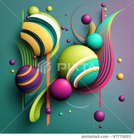 Abstract futuristic contemporary modern cosmic design in cartoon style. Abstract futuristic contemporary modern cosmic design in cartoon style. 97779883