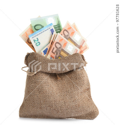 Sack full of money isolated on white 97781628