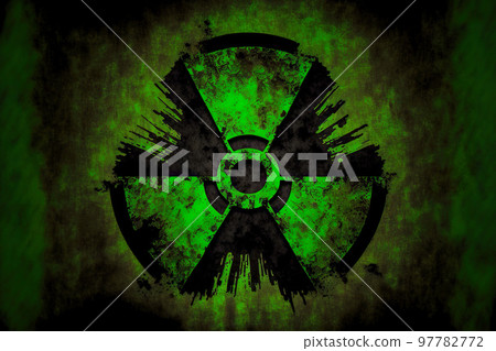 Luminous Green With Black Symbol Denoting... - Stock Illustration ...