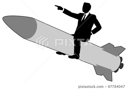 乘坐導彈的男性商人 97784047