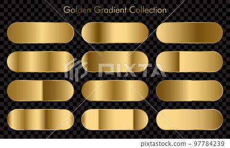 Huge big collection of golden gradients background swatches. Golden background texture. Vector illustration 97784239
