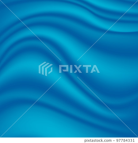 Vector of blue silk fabric background. Background drapery delicate blue silk and feathers. Vector illustration 97784331