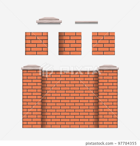 red brick wall elements seamless pattern isolated red brick wall elements seamless pattern isolated 97784355