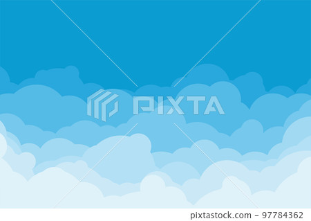 cartoon flat style white clouds on blue cartoon flat style white clouds on blue 97784362