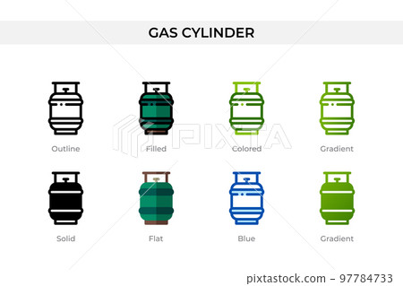 Gas cylinder line icon lpg fuel container sign Vector Image