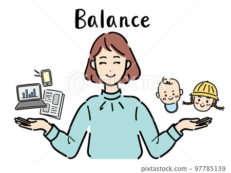兼顧工作與育兒的女性 97785139