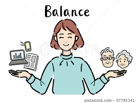 A woman who balances work and nursing care 97785141