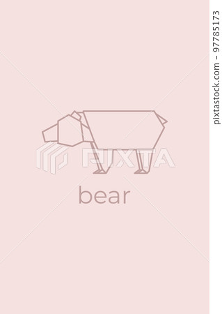 bear origami. Abstract line art bear logo design. Animal origami. Animal line art. Pet shop outline illustration. Vector illustration bear origami. Abstract line art bear logo design. Animal origami. Animal line art. Pet shop outline illustration. Vector illustration 97785173