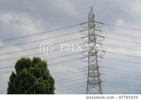 A power grid that delivers electricity to homes 97785829